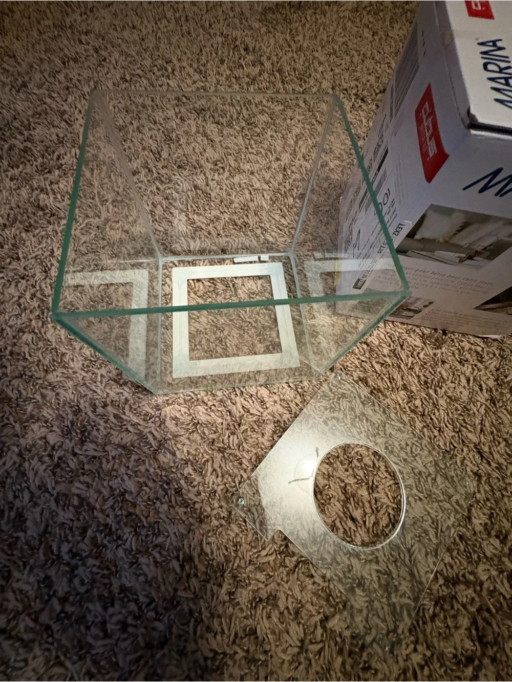 Glass Betta Fighting Fish Desktop Tank with lid and box New In Box no light - Picture 4 of 5
